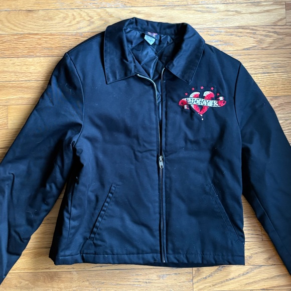 Ed Hardy Jackets & Blazers - Lucky 13 Brand Black Motorcycle Jacket Like Ed Hardy small Love Kills